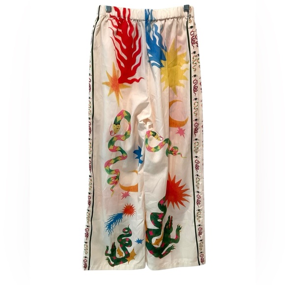 Commense Celestial Zodiac Print Two Piece Set Shirt & Wide Leg Pants XS - Picture 9 of 13